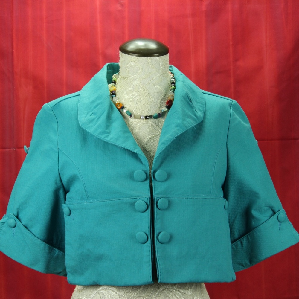 Max C London Womens Crop Teal Jacket Size S